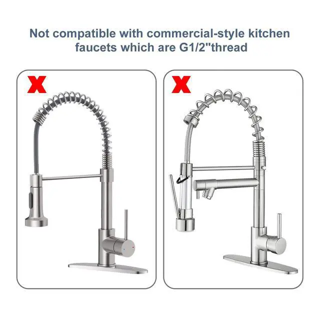 Alt view image 4 of 7 - Pre Rinse Sprayer Commercial Sink Sprayer Head,1.42GPM Spray Valve Dish Nozzle with Ergonomic Handle, Faucet Parts for Commercial Kitchen Faucet,Chrome FinishedBlack