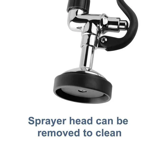 Alt view image 6 of 7 - Pre Rinse Sprayer Commercial Sink Sprayer Head,1.42GPM Spray Valve Dish Nozzle with Ergonomic Handle, Faucet Parts for Commercial Kitchen Faucet,Chrome FinishedBlack