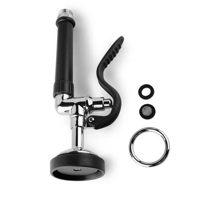 Alt view image 7 of 7 - Pre Rinse Sprayer Commercial Sink Sprayer Head,1.42GPM Spray Valve Dish Nozzle with Ergonomic Handle, Faucet Parts for Commercial Kitchen Faucet,Chrome FinishedBlack