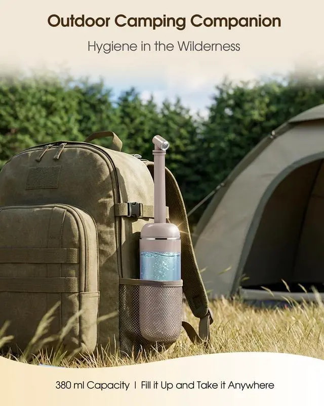 Alt view image 4 of 7 - Portable Bidet for Travel & Camping - Manual Squeeze Peri Bottle Handheld | 3 Leak-Proof Seals | BPA-Free | Feminine Hygiene Care | Postpartum | Extendable Sprayer with Nozzle | for Men&Women-Khaki