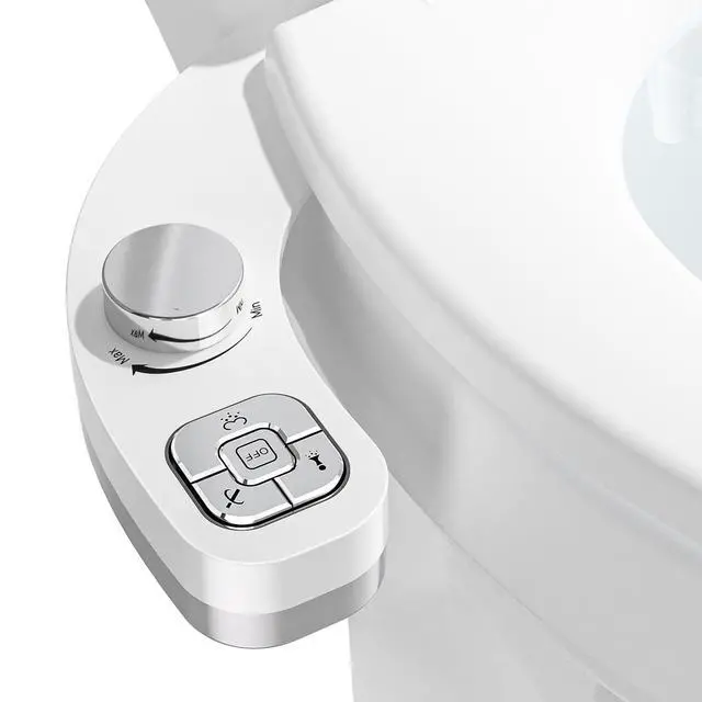 Main image of Bidet Attachment for Toilet, Dual Nozzle (Frontal and Rear Wash) Non-Electric Fresh Water Toilet Seat Attachment with Nozzle Self Cleaning, Adjustable Water Pressure(Chrome Silver)