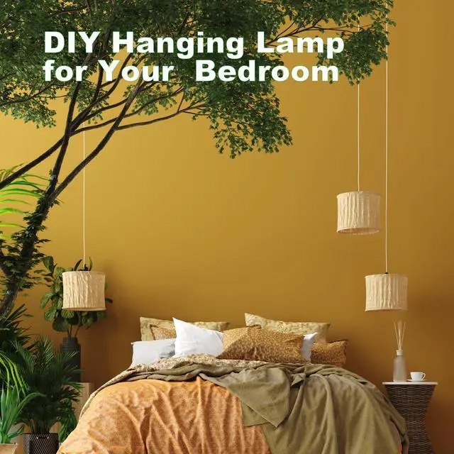 Alt view image 5 of 7 - Plug in Light Socket - 16Ft Pendant Light Cord Kit E26/E27 Light Socket Hanging Lantern Lamp Cord with On/Off Switch,Socket Rings, 2 Pack, White