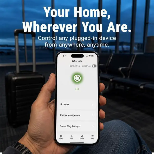 Alt view image 5 of 7 - Energy Monitoring Smart Plug, WiFi Smart Outlet Plug Works with Alexa and Google Home - 15a Outlet with Timer, Mobile App, Home Energy Monitor, Scheduling - 2.4ghz WiFi Only (4 Pack)