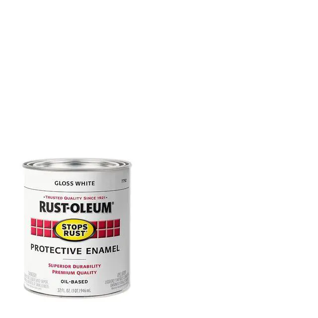 Alt view image 2 of 7 - Stops Rust Brush On Protective Enamel Paint, Gloss White | Rust and Corrosion Resistant, Indoor and Outdoor Durability, Beautiful, Long-Lasting Finish on Metal, Wood and More, Quart