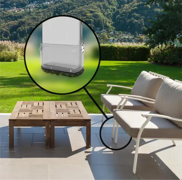 Alt view image 6 of 6 - GorillaOutdoor Berber Furniture Feet Pads with Clear Sleeve Sock (16 Pack) Weatherproof Outdoor Furniture Sliders for Medium Rectangular Legs