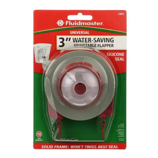 Alt view image 3 of 5 - 5403 Universal 3-Inch Toilet Flapper, Water Saving | Silicone seal lasts up to 10X longer, Adjustable dial saves water, Kink-free chain, Resists chlorine and hard water