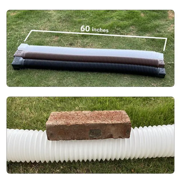 Alt view image 5 of 7 - 2 Pack Flexible Rain Gutter Downspout Extensions,Drain Downspout Extender,Gutter Extension Flexible,Down Spout Drain Extension Pipes,Extendable from 21 to 60 Inches (White)