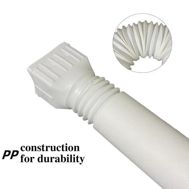 Alt view image 6 of 7 - 2 Pack Flexible Rain Gutter Downspout Extensions,Drain Downspout Extender,Gutter Extension Flexible,Down Spout Drain Extension Pipes,Extendable from 21 to 60 Inches (White)
