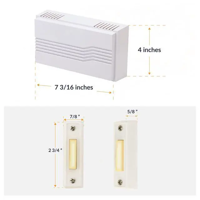 Alt view image 2 of 7 - Hardwired Chime Kit with 16-Volt/30VA Transformer and Surface-Mount White Button