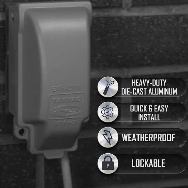 Alt view image 4 of 7 - RaynGuard 1-Gang Weatherproof In-Use Outlet Cover, Vertical, Gray