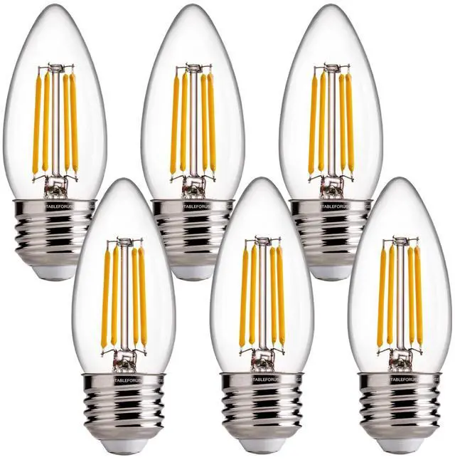 Main image of Dimmable Candelabra Light Bulbs 60W Equivalent E26 Base, B11 LED Chandelier Candle, 2700K Soft White, 6 Pack