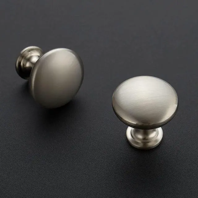 Alt view image 2 of 7 - Brushed Nickel Round Zinc Cabinet Knobs,1-1/6 Inch,30 Pack | Solid Zinc Alloy, Single Hole, Screws Included, Drawer Pulls, Smooth Touch, for Kitchen Bathroom Closet Dresser Cabinets