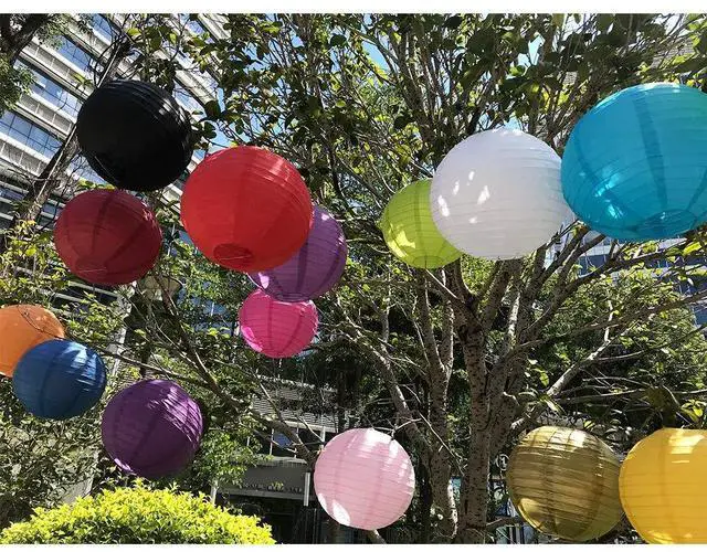 Alt view image 7 of 7 - White Paper Lanterns 10Pcs 4/6/8/10/12 Inch Round Chinese Lamp | Paper lanterns party decorations,Chinese/Japanese Paper Lanterns,Birthday,Wedding,Christmas,Bridal Home decorative outdoor