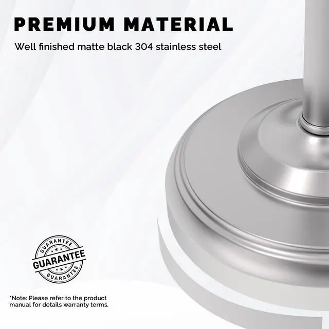 Alt view image 7 of 7 - Toilet Paper Holder Stand, Brushed Nickel Toilet Paper Holder Free Standing, Post Pivoting Design & Stable Weighted Base SUS304 Stainless Steel for Bathroom(Mega Roll)