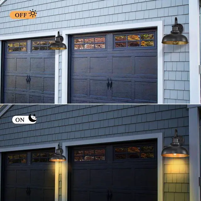 Alt view image 7 of 7 - Outdoor Barn Light Outdoor Wall Sconce Farmhouse Rustic Exterior Wall Mount Lights Vintage Outside Lighting Fixture Industrial Black Lantern Works with Gooseneck Barn Porch Entryway Garage Shed