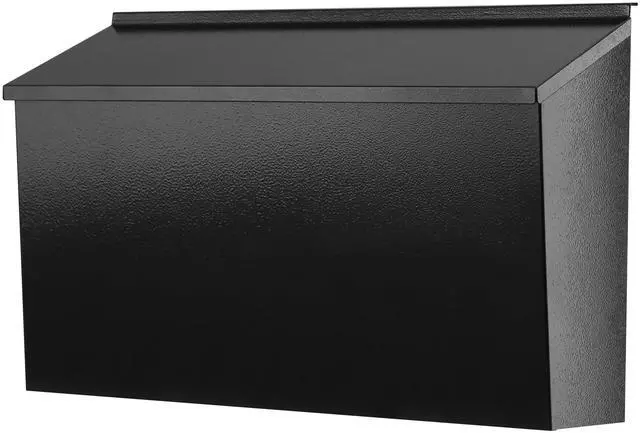 Main image of Wall-Mount Mailbox for House, Large Capacity Mail Box, Galvanized Steel Rust-Proof Metal Post Box, Mailboxes for Outside,15.7"x9.9"x4.9" Black