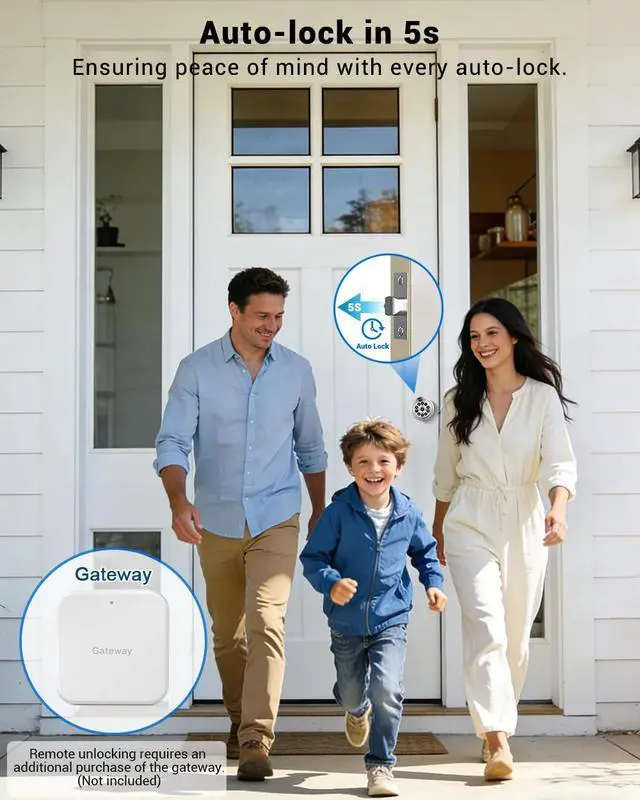 Alt view image 7 of 7 - Smart Door Knob with Keypad, Keyless Entry Door Lock with Code, APP | Door Locks for Bedrooms with Key, Auto-Lock, Easy-Install, Digital Door Lock for Front Door, Office, Garage, Indoor, Outdoor
