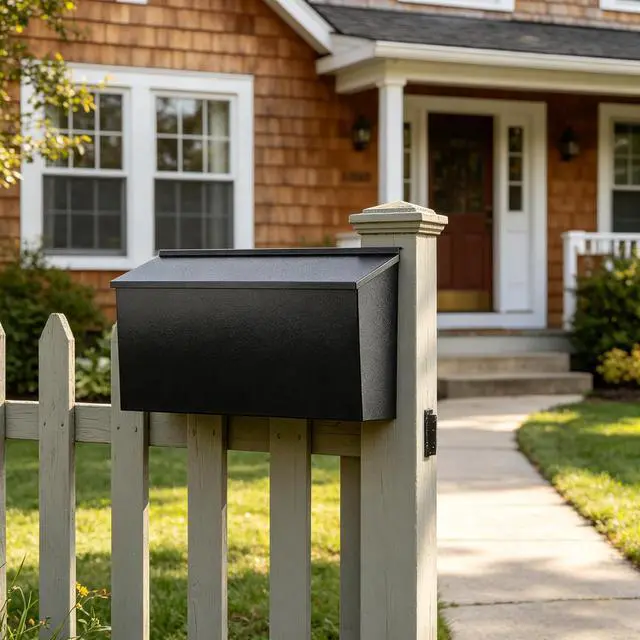 Alt view image 3 of 7 - Wall-Mount Mailbox for House, Large Capacity Mail Box, Galvanized Steel Rust-Proof Metal Post Box, Mailboxes for Outside,15.7"x9.9"x4.9" Black