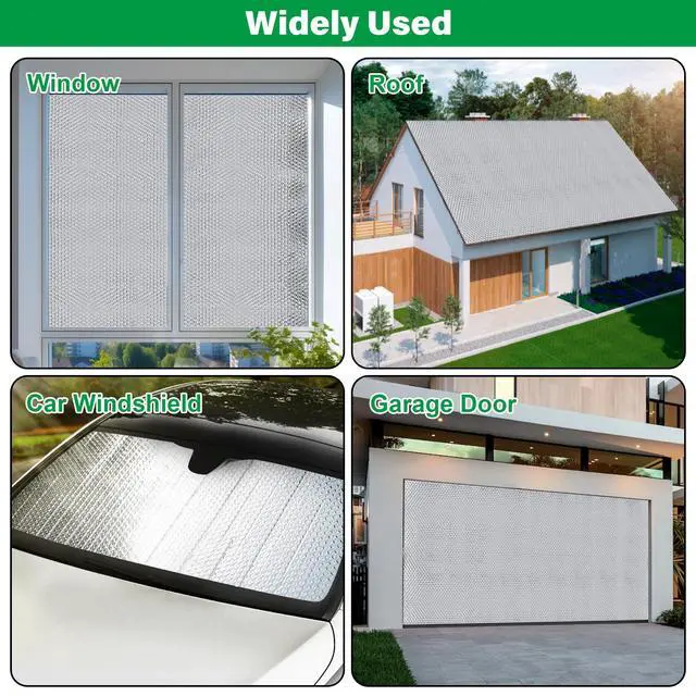 Alt view image 4 of 7 - 48IN x 10FT Window Insulation Roll, Reflective Window Heat Blocker | RV Car Window Insulation, for Garage Door Basement Windows, for Winter & Summer