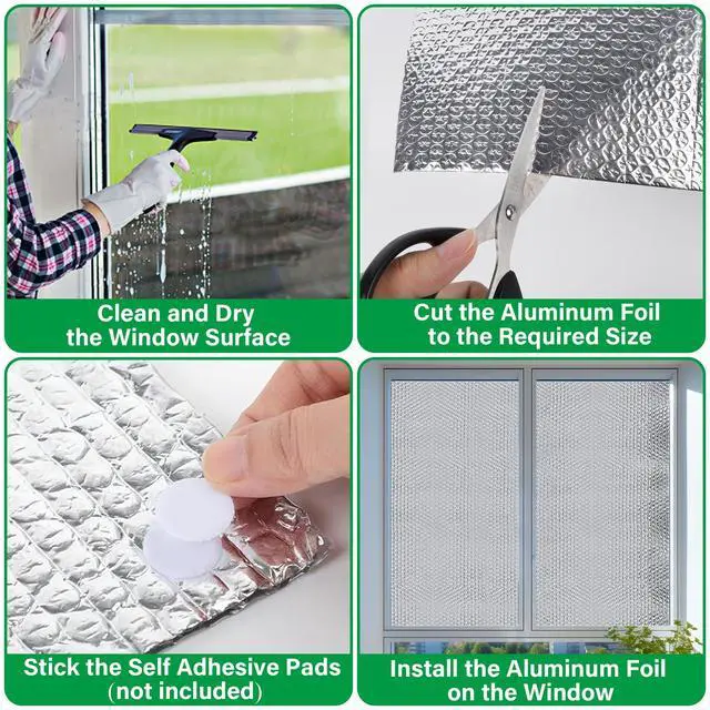 Alt view image 5 of 7 - 48IN x 10FT Window Insulation Roll, Reflective Window Heat Blocker | RV Car Window Insulation, for Garage Door Basement Windows, for Winter & Summer