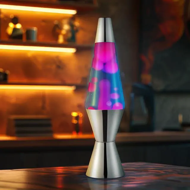 Alt view image 4 of 6 - The Original Lava® Lamp - 14.5" Techno Chrome - Classic Liquid Motion Lamp - Pink Lava and Blue Liquid - Item #2097 (Amazon Exclusive)