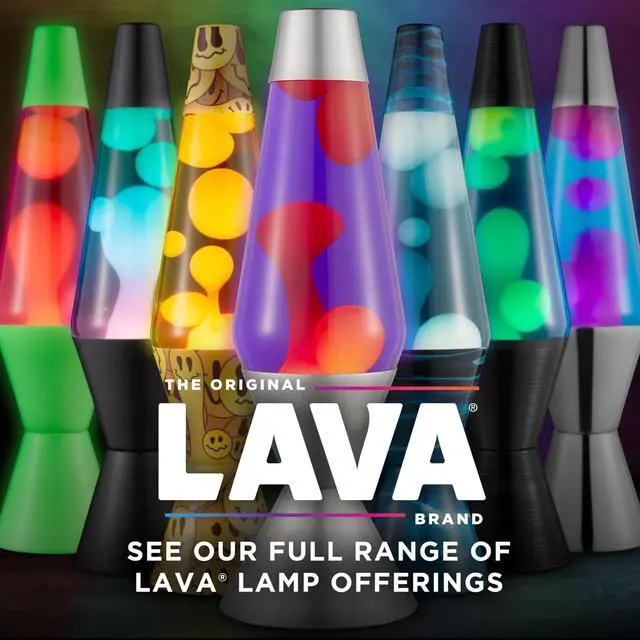 Alt view image 6 of 6 - Lava The Original Lamp - 14.5'' Vinyl Record Grooved Base - Classic Liquid Motion Lamp - Yellow and Blue Liquid - Item #2020 (Amazon Exclusive)
