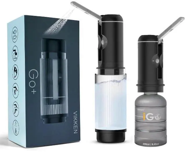 Main image of ® Go+ Portable Travel Bidet Rechargeable, 300ml+250ml Classic | Handheld personal hygiene water jet, men and women; 3 pressure modes, long-press stop; 2 bottles, carry bag