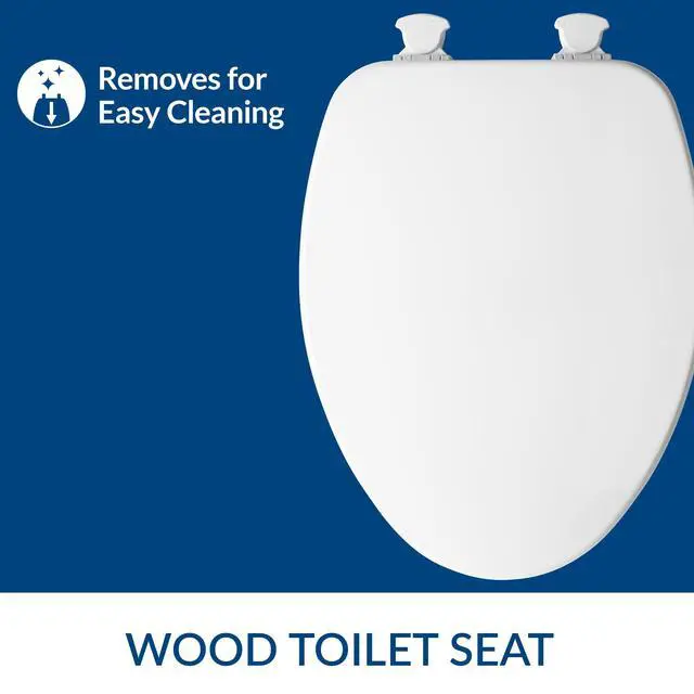 Alt view image 2 of 7 - CHURCH Toilet Seat, Easy Clean Hinges Release for Deep Cleans, Durable Enameled Wood Seat, Elongated, White