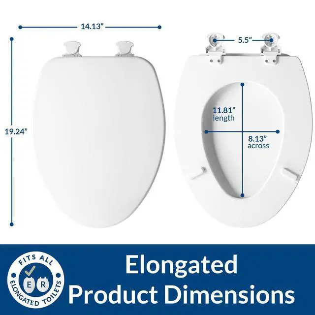 Alt view image 3 of 7 - CHURCH Toilet Seat, Easy Clean Hinges Release for Deep Cleans, Durable Enameled Wood Seat, Elongated, White
