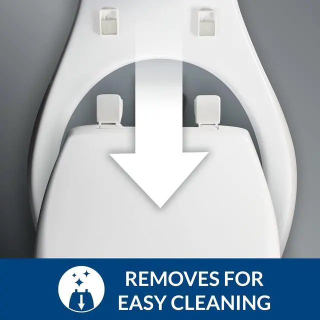 Alt view image 6 of 7 - CHURCH Toilet Seat, Easy Clean Hinges Release for Deep Cleans, Durable Enameled Wood Seat, Elongated, White