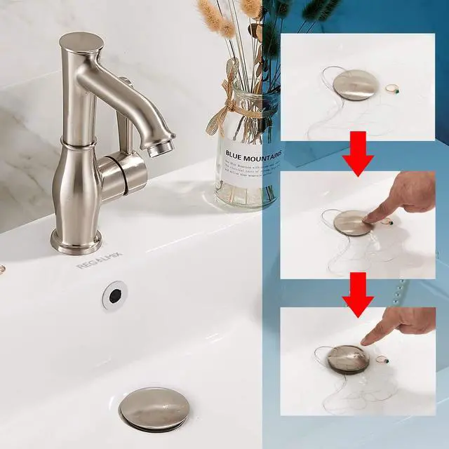 Alt view image 3 of 7 - Vessel Sink Drain for Bathroom, Pop-up Drain With Detachable Basket Stopper, Anti-Explosion And Anti-Clogging Drain Strainer, Sink Drain Assembly With Overflow Brushed Nickel, RWF083J