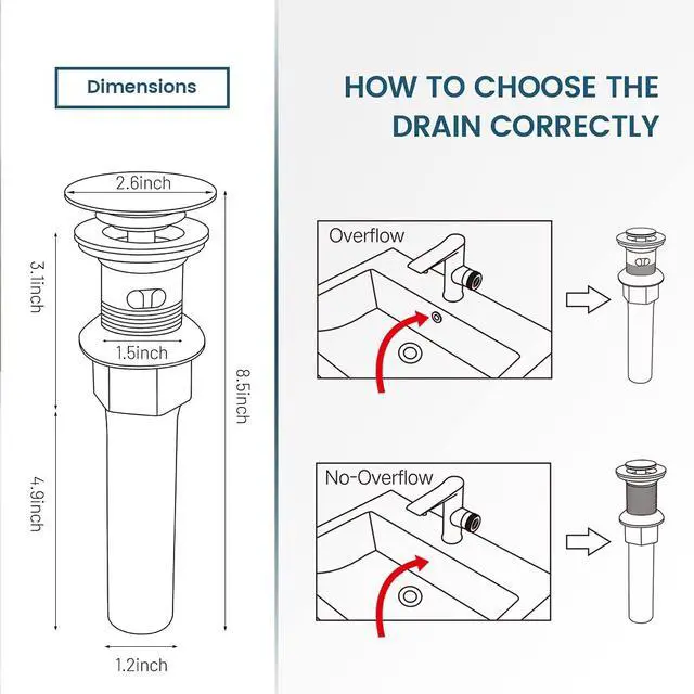 Alt view image 6 of 7 - Vessel Sink Drain for Bathroom, Pop-up Drain With Detachable Basket Stopper, Anti-Explosion And Anti-Clogging Drain Strainer, Sink Drain Assembly With Overflow Brushed Nickel, RWF083J