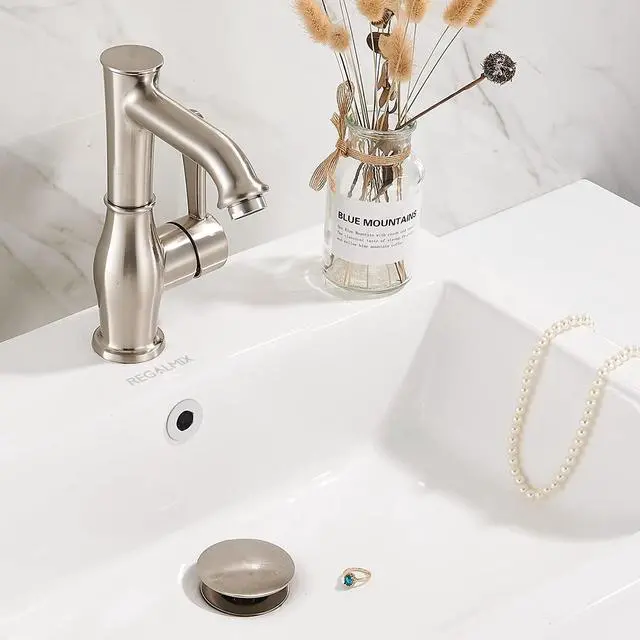 Alt view image 7 of 7 - Vessel Sink Drain for Bathroom, Pop-up Drain With Detachable Basket Stopper, Anti-Explosion And Anti-Clogging Drain Strainer, Sink Drain Assembly With Overflow Brushed Nickel, RWF083J