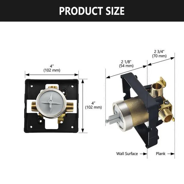 Alt view image 4 of 4 - Shower Valve for Delta R10000-UNBXHF, 3 Port 1/2 Inch Connection 1-Pack, R10000 Valve Kit Compatible with Delta MultiChoice 13 14 17 17T Shower Trim, High Flow Brass Construction Without Stops