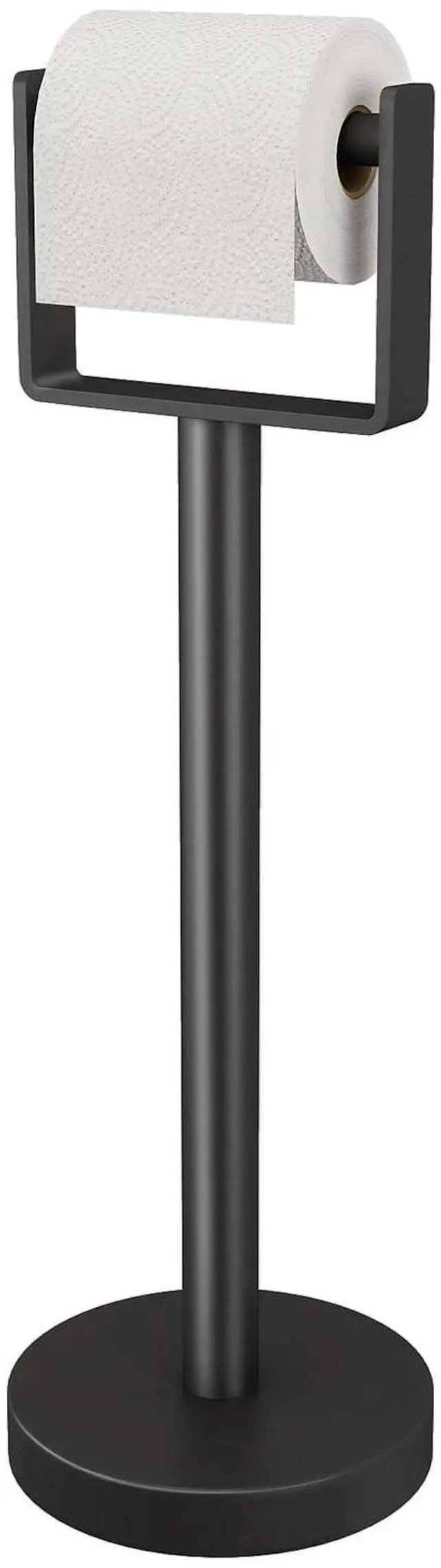 Main image of Heavy Duty Toilet Paper Holder Stand, Extra-Weighted Base No Tipping | Stainless Steel Toilet Paper Stand, Free Standing Floor Tissue Roll Holder for Bathroom, Matte Black 200UP