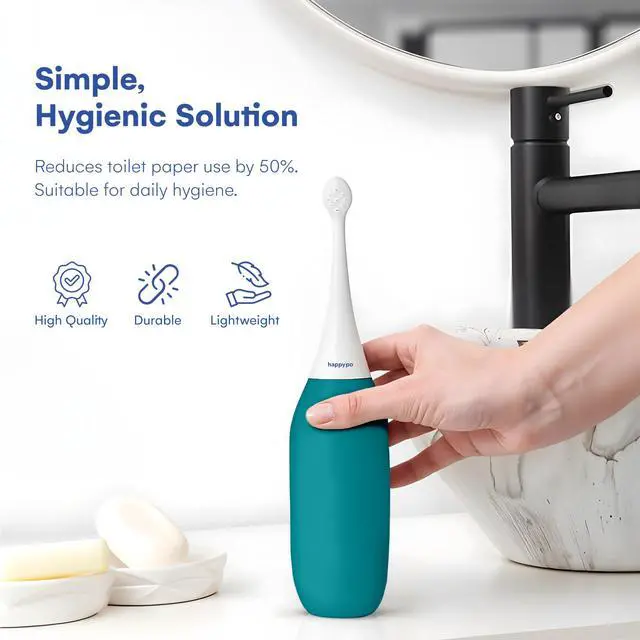 Alt view image 5 of 7 - The Original XL Butt Shower - Portable Bidet with 50% More Volume - The Easy-Bidet 2.0 Replaces Wet Wipes and Shower Toilet - Portable Bum Spray for Travel - Turquoise