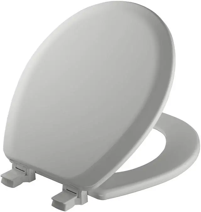 Main image of Cameron Silver Toilet Seat, Non Slip Heavy Duty Wood, Easy Clean, Made in USA, Round