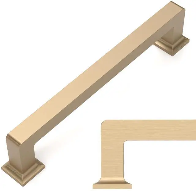 Main image of 10 Pack Champagne Bronze Cabinet Pulls 5 Inch(128MM) Hole Centers Kitchen Cabinet Handles Cabinet Hardware Kitchen Handles for Cabinets Cupboard Handles Drawer Pulls ZH0019