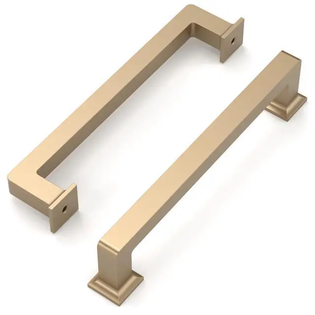 Alt view image 2 of 7 - 10 Pack Champagne Bronze Cabinet Pulls 5 Inch(128MM) Hole Centers Kitchen Cabinet Handles Cabinet Hardware Kitchen Handles for Cabinets Cupboard Handles Drawer Pulls ZH0019