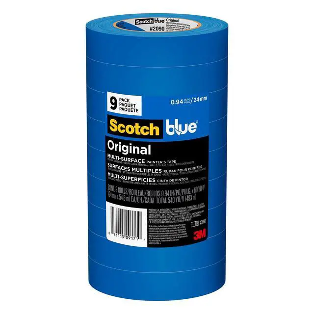Main image of Original Multi-Surface Painter's Tape 1 Inch Wide, 9 Rolls | 0.94 in x 60 yd, Blue Paint Tape, Protects Surfaces and Removes Easily, Painting Tape for Indoor and Outdoor Use