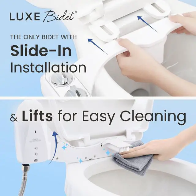 Alt view image 3 of 7 - NEO 120 PLUS - Patented Non-Electric Bidet Attachment, White | Non-Electric, Single Nozzle, Slide-In Install, 360° Self-Clean, EZ-Lift to Clean, Rear Wash