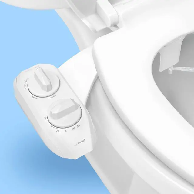 Main image of NEO 120 PLUS - Patented Non-Electric Bidet Attachment, White | Non-Electric, Single Nozzle, Slide-In Install, 360° Self-Clean, EZ-Lift to Clean, Rear Wash