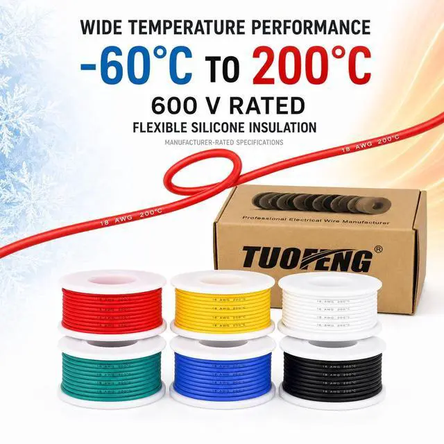 Alt view image 5 of 7 - 18 AWG Stranded Wire, 6 Colors, 13.2 ft Each, Tinned Copper | Flexible silicone wire
