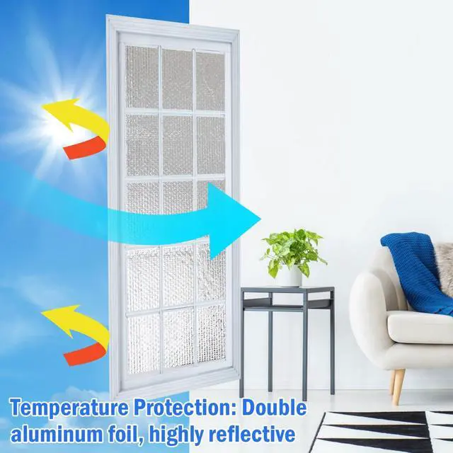 Alt view image 2 of 7 - Double Reflective Insulation 48 in X 10 FT RV Window Insulation for Summer Heat Reflective Window Film for Roof, Car, Garage Doors