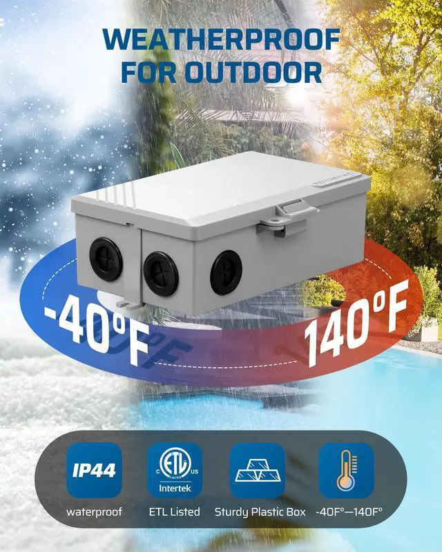 Alt view image 4 of 6 - Pool Pump Timer, Digital Timer Box, 2HP 40A 120-277 VAC, 7-Day 20 ON/Off Programmable Timer Switch for Water Heater, Pool Pump, SPA, Motor, ETL Listed Gray