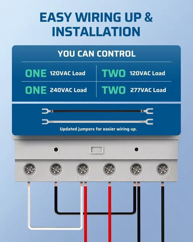 Alt view image 5 of 6 - Pool Pump Timer, Digital Timer Box, 2HP 40A 120-277 VAC, 7-Day 20 ON/Off Programmable Timer Switch for Water Heater, Pool Pump, SPA, Motor, ETL Listed Gray