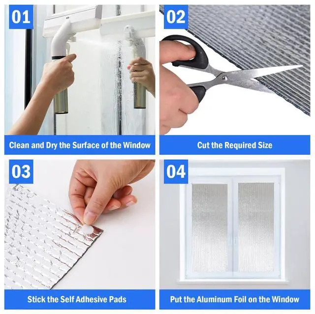 Alt view image 7 of 7 - Double Reflective Insulation 48 in X 10 FT RV Window Insulation for Summer Heat Reflective Window Film for Roof, Car, Garage Doors