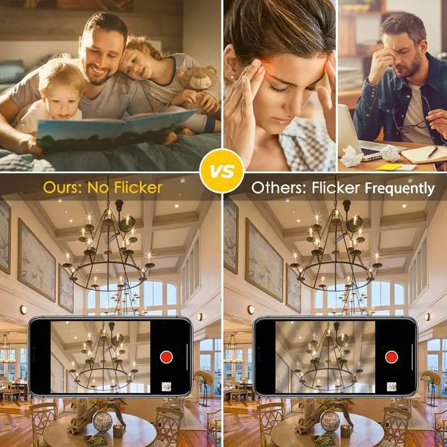 Alt view image 5 of 7 - 12-Pack Dimmable E12 LED Candelabra Bulbs 60W Equivalent, 2700K | 6W, B11 Candle Base, 600 Lumens, LED Filament, High CRI, Vintage Light Bulb for Chandelier Ceiling Fan