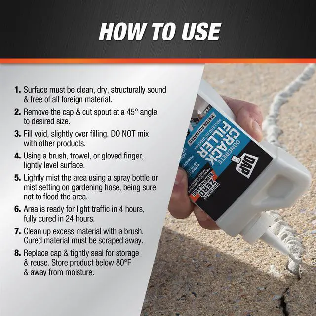 Alt view image 3 of 7 - Concrete Crack Filler, Gray, 1.62 lb (7079860500)