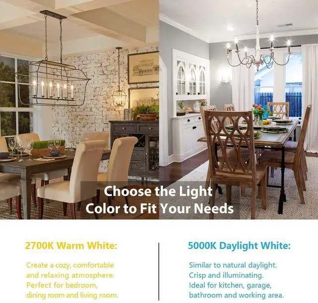 Alt view image 6 of 7 - 12-Pack Dimmable E12 LED Candelabra Bulbs 60W Equivalent, 2700K | 6W, B11 Candle Base, 600 Lumens, LED Filament, High CRI, Vintage Light Bulb for Chandelier Ceiling Fan
